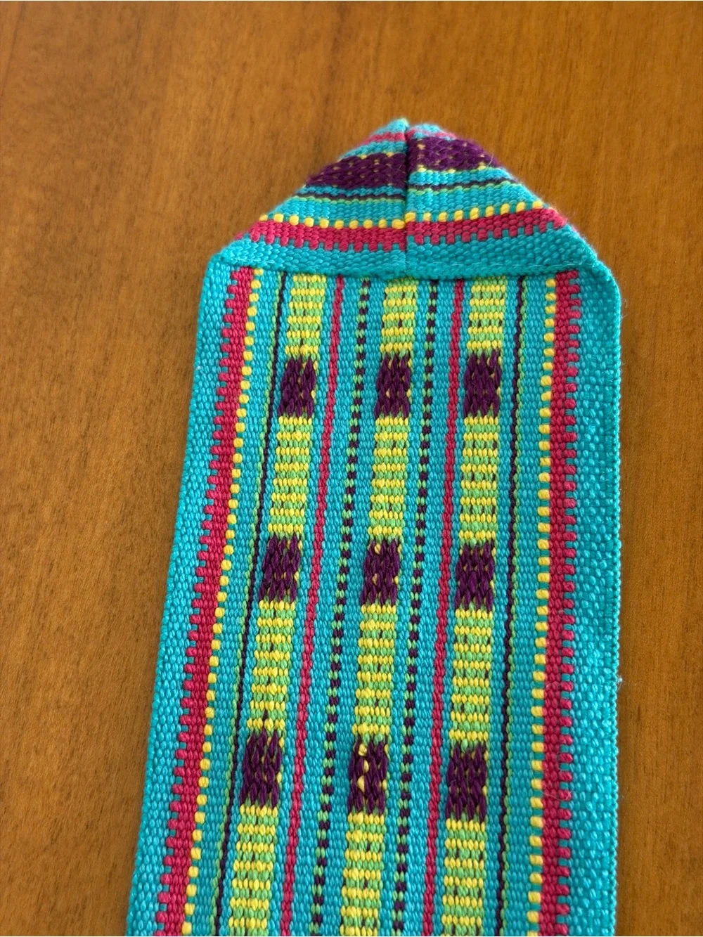 Boho Turquoise Multicolor Woven Wide Waist Belt with Covered Round Buckle ~ S